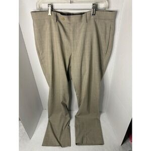 Lauren Ralph Lauren Men's Tan Plaid Dress Pants Flat Front Size 34W x 30L